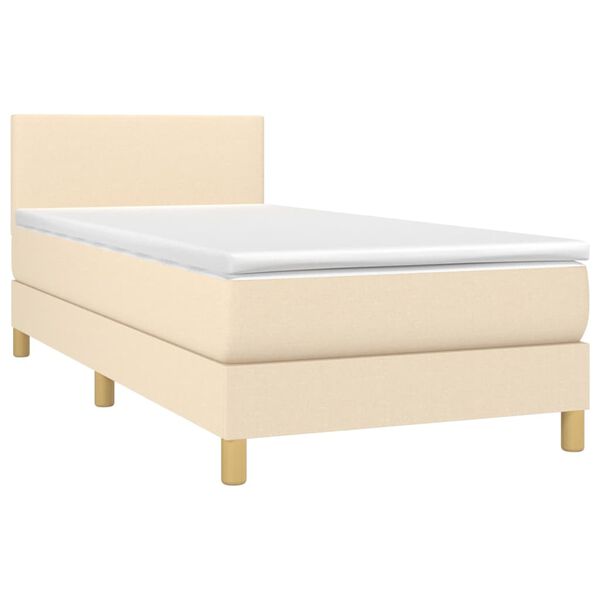 vidaXL Boxspring posteľ s matracom kr&eacute;mov&aacute; 100x200 cm l&aacute;tka