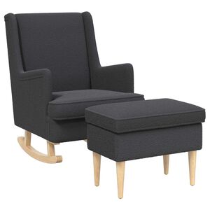 vidaXL Kreslo s taburetom 2 ks Tmavosiv&aacute; Boucl&eacute;