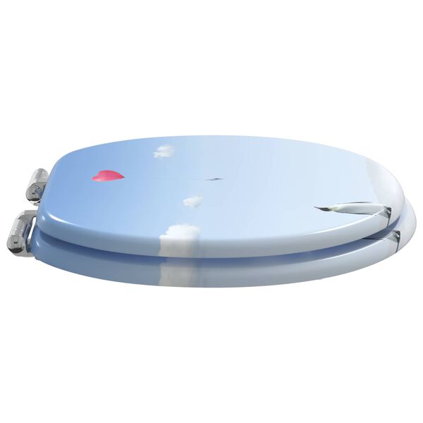 vidaXL WC sedadlo Modr&aacute; 44 x 38 cm MDF doska