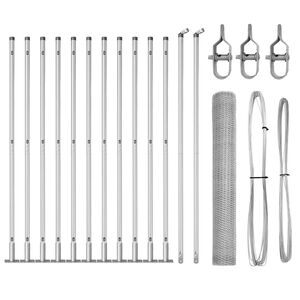 vidaXL Stĺp na plot. Strieborn&aacute; 25 x 1,2 m (25 mm sieť) Oceľ
