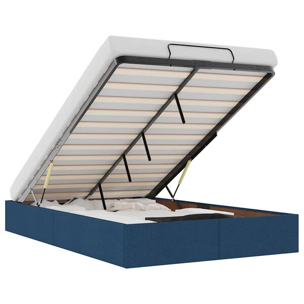 vidaXL Osmansk&yacute; r&aacute;m postele bez matraca modr&aacute; 120x200 cm l&aacute;tka