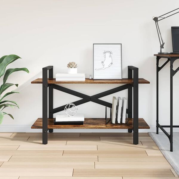 vidaXL Reg&aacute;l na knihy Dymov&aacute; dub 100 x 33,5 x 64 cm Kompozitn&eacute; drevo