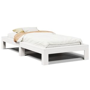 vidaXL Posteľ bez matraca biela 75x190 cm mas&iacute;vna borovica