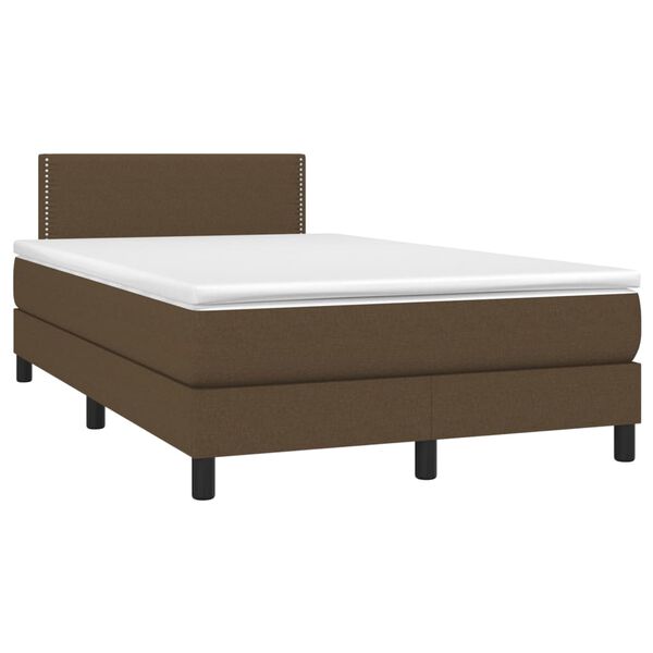 vidaXL Boxspring posteľ s matracom tmavohned&aacute; 120x200 cm l&aacute;tka