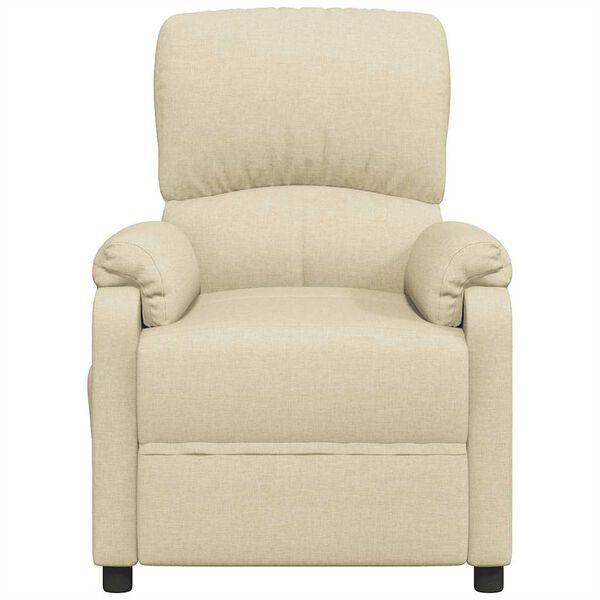 vidaXL Elektrické masážne kreslo krémové látkové