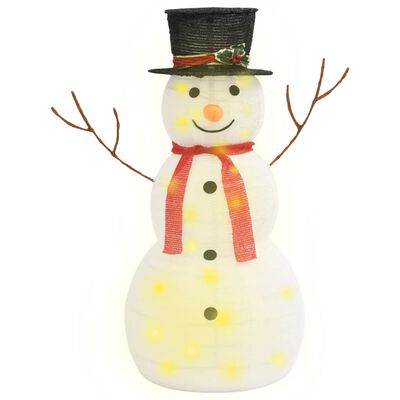 vidaXL Dekoratívny vianočný snehuliak LED luxusná látka 90 cm