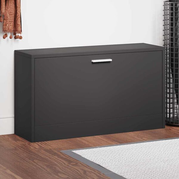 vidaXL Lavica na top&aacute;nky čierna 80x24x45 cm, umel&eacute; drevo