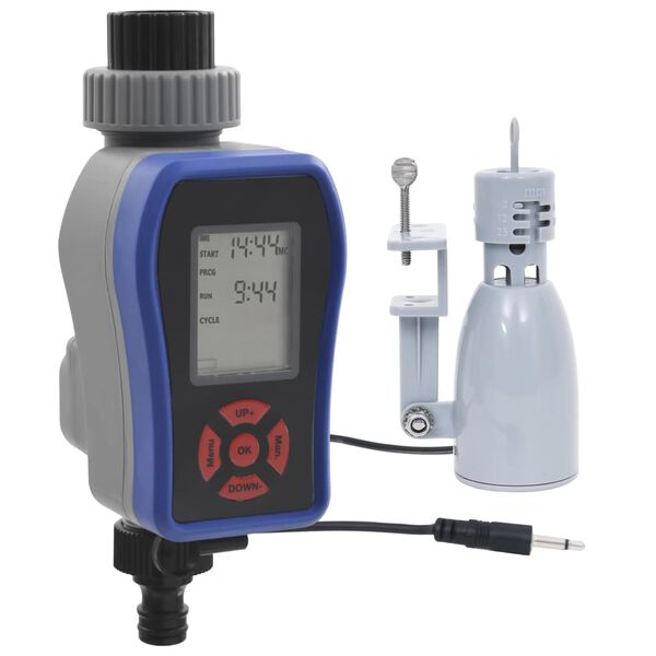 vidaXL Digitálny časovač zavlažovania s jedným výstupom a snímačom dažďa