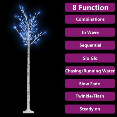 vidaXL Vianočný stromček/vŕba 200 LED 2,2 m, modrá, dovnútra/von
