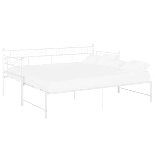 vidaXL Rám rozkladacej pohovky biely kovový 90x200 cm