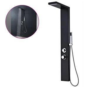 vidaXL Hlin&iacute;kov&yacute; sprchov&yacute; panel, matn&yacute; čierny