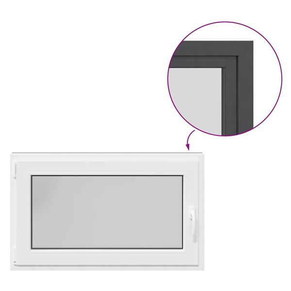 vidaXL Okno do suter&eacute;nu "RISOR" 100x50 cm otv&aacute;ravo-sklopn&eacute; DIN ľav&eacute; antracitov&eacute;