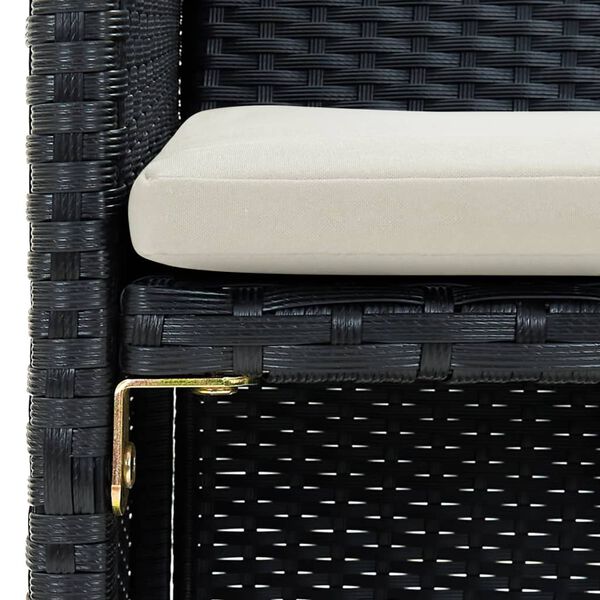 vidaXL 2-miestna z&aacute;hradn&aacute; pohovka s podložkami, čierna, polyratan