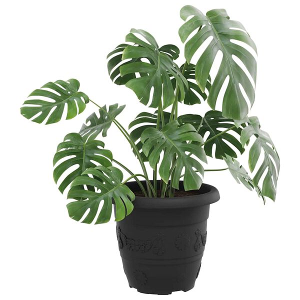 vidaXL Kulat&yacute; kvetin&aacute;č 24 pcs Čierna &Oslash; 26 x 21.5 cm Plast