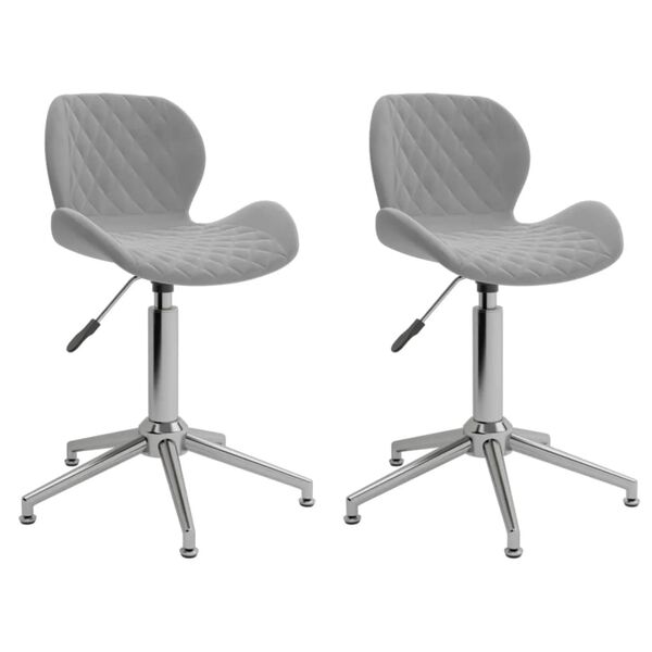 vidaXL Otočn&eacute; jed&aacute;lensk&eacute; stoličky 2 ks bledosiv&eacute; zamatov&eacute;