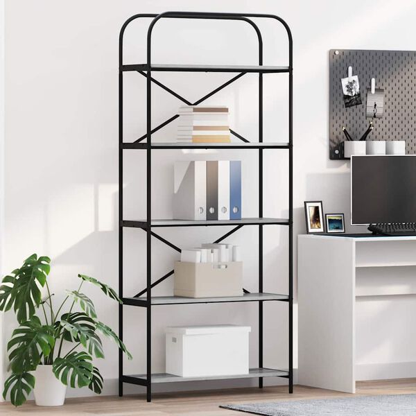 vidaXL Reg&aacute;l na knihy Siv&yacute; Sonoma 80 x 30 x 183 cm Kompozitn&eacute; drevo