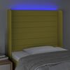 vidaXL Čelo postele s LED zelen&eacute; 93x16x118/128 cm l&aacute;tka