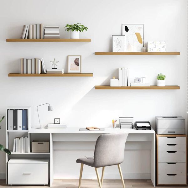 vidaXL Stenn&aacute; polica 4 pcs Hned&aacute; 120 x 23,5 x 4 cm Kompozitn&eacute; drevo