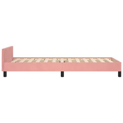 vidaXL Rám postele s čelom ružový 80x200 cm zamat