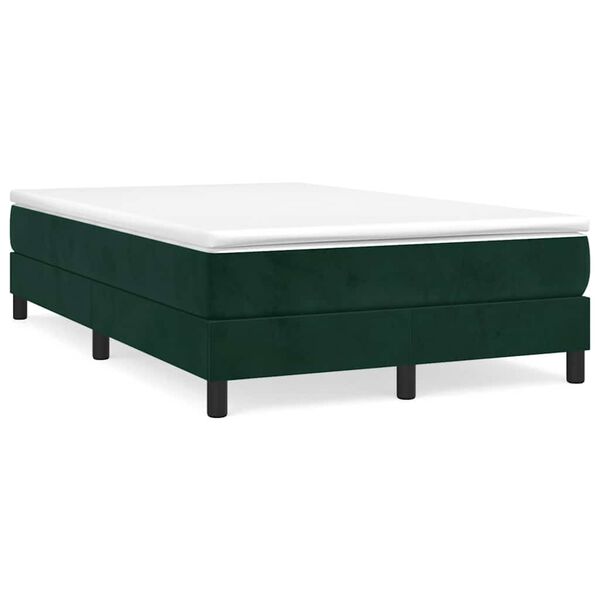 vidaXL Boxspring posteľ s matracom, tmavozelen&aacute; 120x190cm, zamat