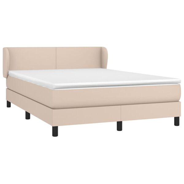 vidaXL Boxspring posteľ s matracom kapučínová 140x200 cm umelá koža