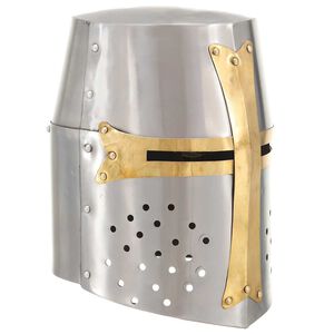 vidaXL Stredovek&aacute; križiacka rytierska prilba pre LARP starožitn&aacute; replika strieborn&aacute; oceľ