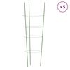vidaXL Podpery pre z&aacute;hradn&eacute; rastliny s 4 kr&uacute;žkami 5ks zelen&eacute; 90cm oceľ