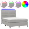 vidaXL Posteľ boxsping s matracom a LED bledosiv&aacute; 140x200 cm l&aacute;tka