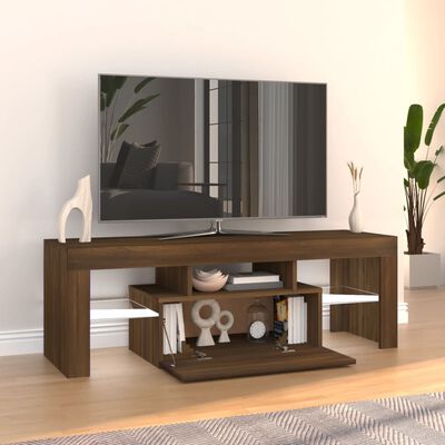 vidaXL TV skrinka s LED, hnedý dub 120x35x40 cm