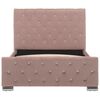 vidaXL Posteľný rám, ružový, zamat 100x200 cm