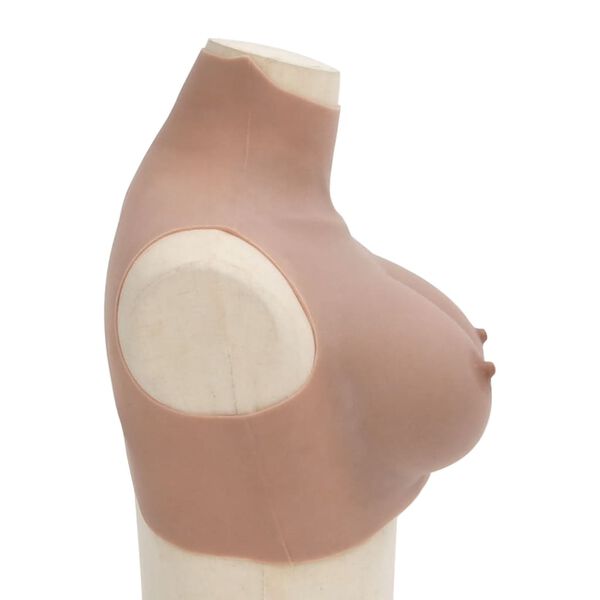 vidaXL Silik&oacute;nov&eacute; falo&scaron;n&eacute; prsia, svetlohned&eacute;, ko&scaron;&iacute;ky E