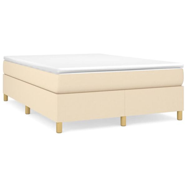 vidaXL Boxspring posteľ s matracom kr&eacute;mov&yacute; 140x190 cm l&aacute;tka