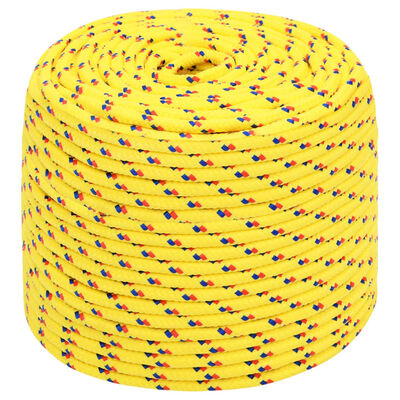 vidaXL Lodné lano žlté 6 mm 25 m polypropylén
