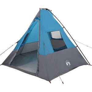 vidaXL Tipi stan so strechou s &uacute;ložiskom Modr&aacute; 383 x 338 x 217 cm taft