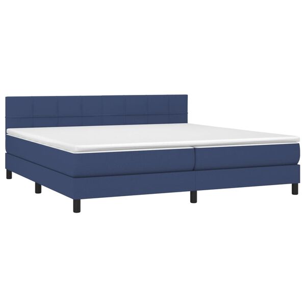 vidaXL Boxspring posteľ s matracom modr&aacute; 200x200 cm l&aacute;tka