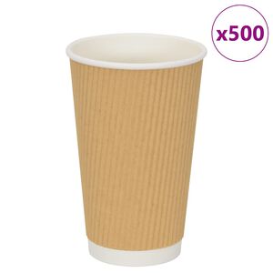 vidaXL Papierov&eacute; &scaron;&aacute;lky na k&aacute;vu 500 ks 16oz 400ml hned&aacute;