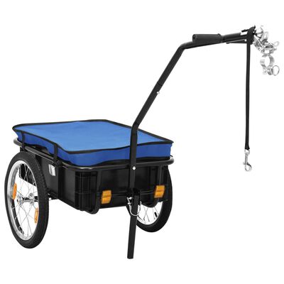 vidaXL Nákladný vozík za bicykel/ručný vozík 155x60x83 cm, oceľ, modrý