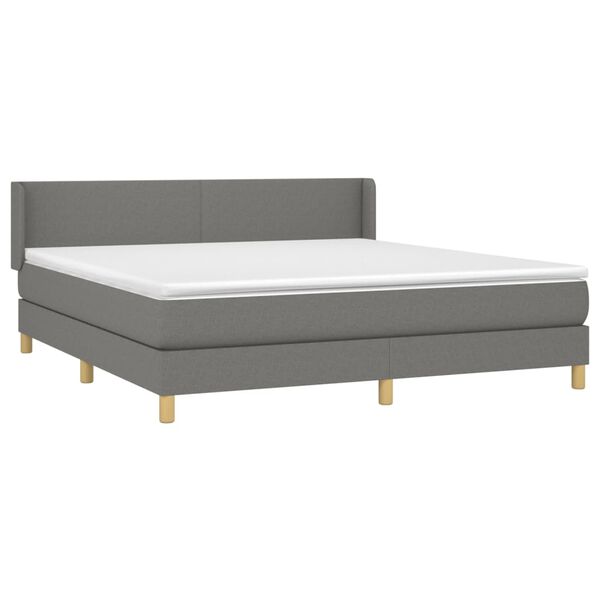vidaXL Boxspring posteľ s matracom tmavosiv&aacute; 180x200 cm l&aacute;tka