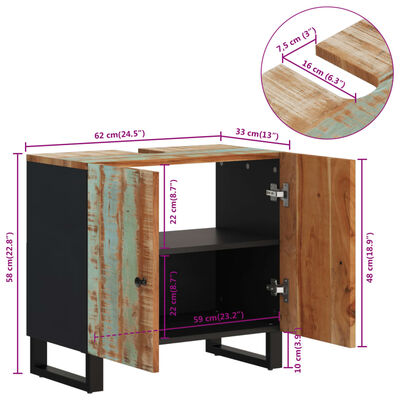 vidaXL Umývadlová skrinka 62x33x58 cm recyklované a kompozitné drevo