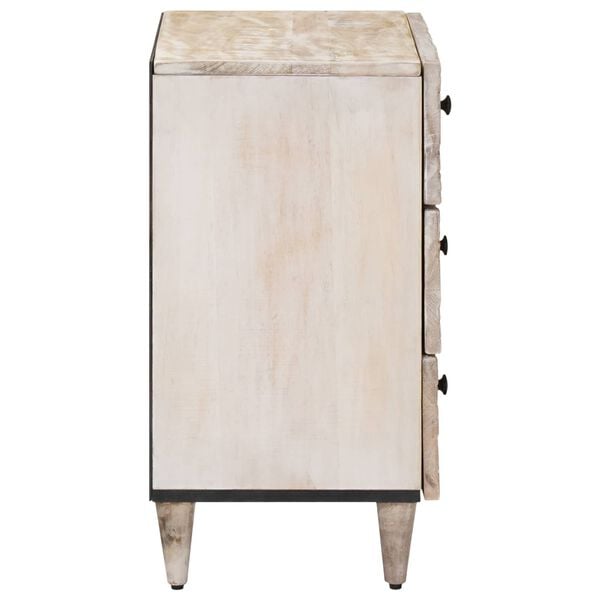 vidaXL Skriňa na posteľ Biela 50 x 33 x 60 cm Mas&iacute;vne mango drevo