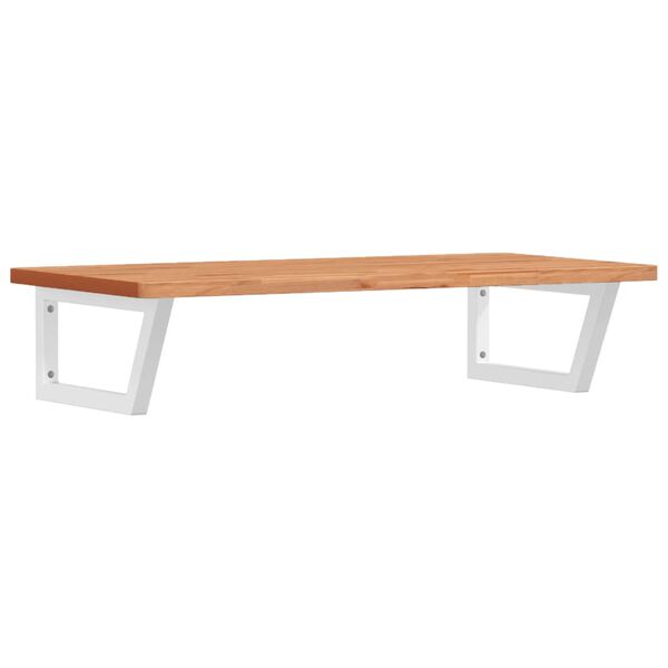 vidaXL Polica pod um&yacute;vadlo n&aacute;stenn&aacute; oceľ a bukov&yacute; mas&iacute;v