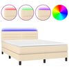 vidaXL Posteľ boxsping s matracom a LED kr&eacute;mov&aacute; 140x200 cm l&aacute;tka