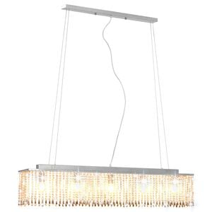 vidaXL Stropn&aacute; lampa s kri&scaron;t&aacute;ľov&yacute;mi kor&aacute;lkami strieborn&aacute; 104 cm E14