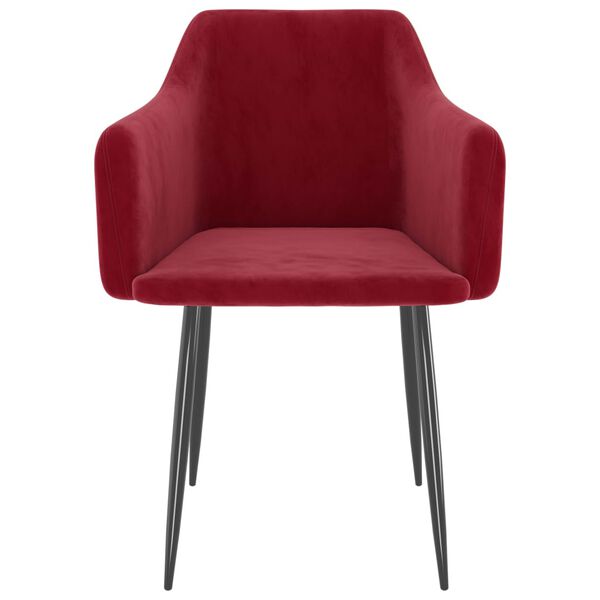 vidaXL Jed&aacute;lensk&eacute; stoličky 2 ks v&iacute;novo-červen&eacute; zamatov&eacute;