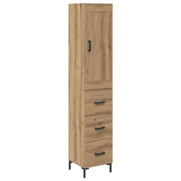 vidaXL Highboard Remeseln&yacute; dub 34,5 x 34 x 180 cm Kompozitn&eacute; drevo