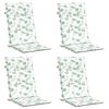 vidaXL Vank&uacute;&scaron;e na vysok&eacute; stoličky 4 ks vzor listov l&aacute;tka