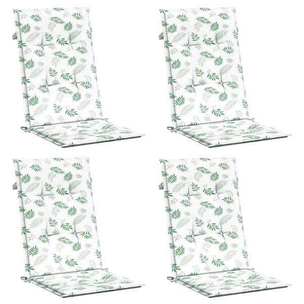 vidaXL Vank&uacute;&scaron;e na vysok&eacute; stoličky 4 ks vzor listov l&aacute;tka