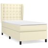 vidaXL Boxspring posteľ s matracom kr&eacute;mov&aacute; 90x200 cm umel&aacute; koža