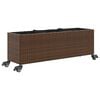 vidaXL Kvetin&aacute;č s kolieskami 3 n&aacute;doby hned&yacute; 107x32x38 cm polyratan
