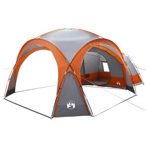vidaXL Bočn&yacute; stan &Scaron;ed&aacute; a oranžov&aacute; 410 x 410 x 250 cm Polyester a oceľ